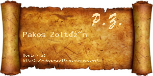 Pakos Zoltán névjegykártya